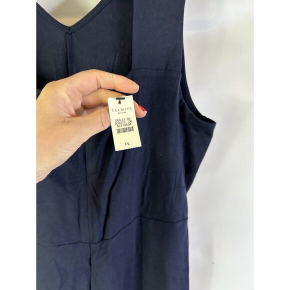 New Talbots Open Back Jersey Knit Sun Dress Flowy Coastal - Picture 9 of 9